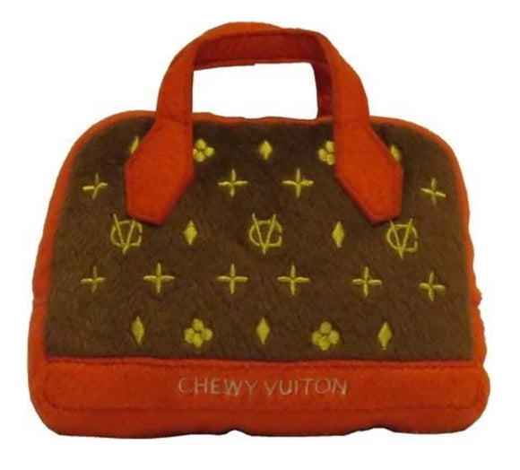 Chewy Vuiton Red Trim Handbag