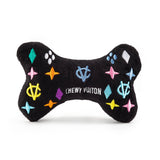 Black Monogram Chewy Vuiton Bone Squeaker Dog Toy
