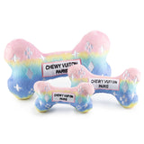 Pink Ombre Chewy Vuiton Bone Squeaker Dog Toy