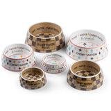 Checker Chewy Vuiton Bowls & Placemat Set Dog Food Bowl