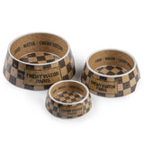 Checker Chewy Vuiton Bowls & Placemat Set Dog Food Bowl